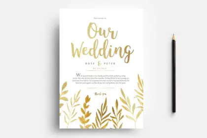 Minimal Boho Watercolor Wedding Template Featuring Bonus Business Card